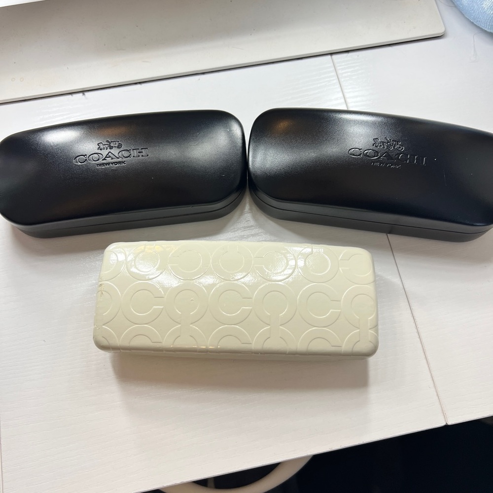 Coach Black and White Eyeglass Cases Trio